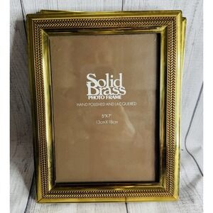 Solid Brass Vintage Hand Polished And Lacquered Photo Frame 5x7 Lot Of 2‎